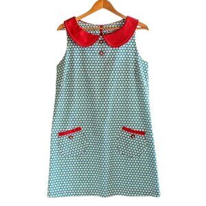 Beebop & Wally Ava Green Red Sleeveless Cotton Dress NWT